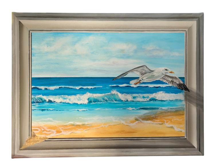 Meer im Rahmen – Acrylmalerei mit Trompe-l’oeil Effekt
