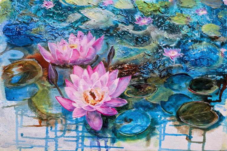 Acrylmalkurs - Seerosen