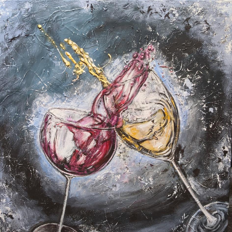 Acrylmalkurs -Dynamik im Glas