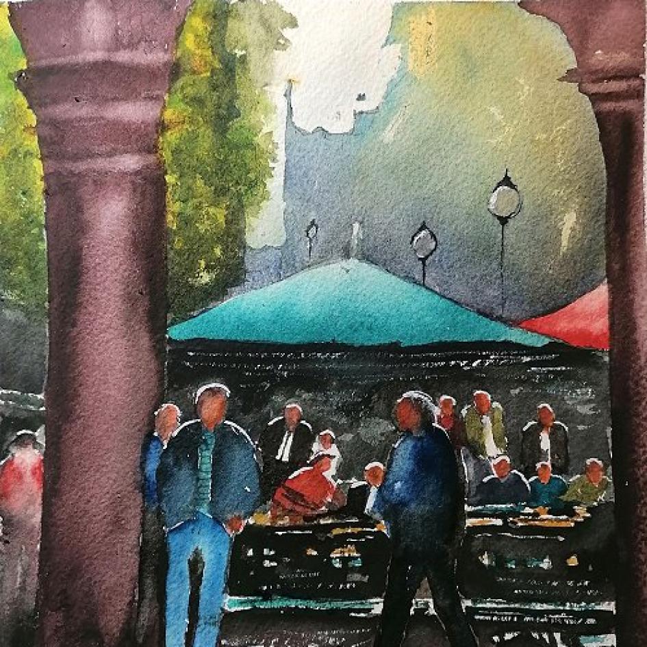 AQUARELL mit Rudolf Wolf