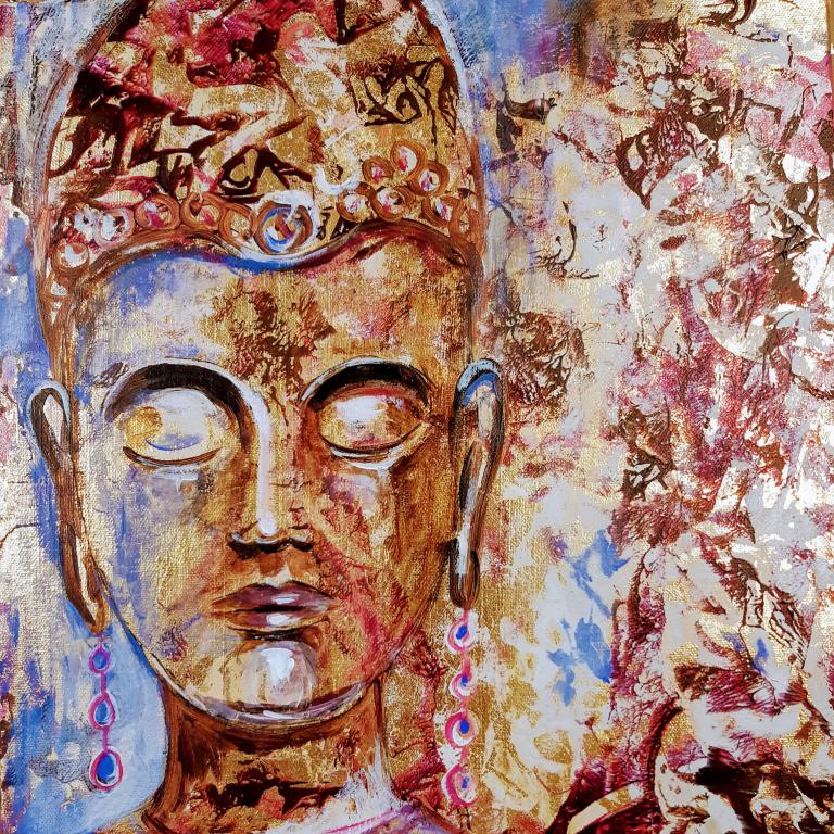 Acryl Tutorial Buddha - gold ,Online Malkurs - Webinar -  Tutorial